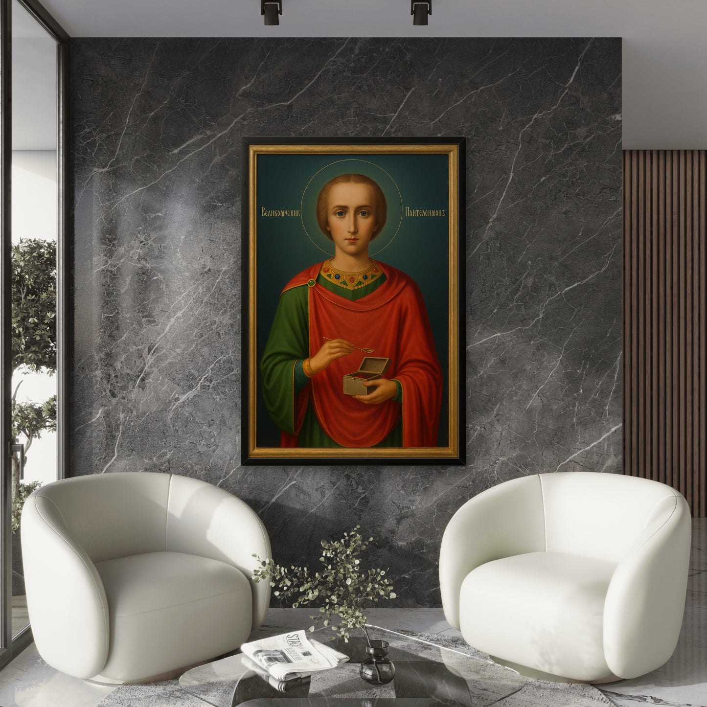 Saint Panteleimon, Patron Saint of healing, Russian Orthodox Icon