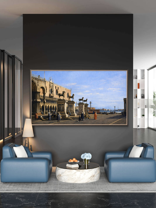 Capriccio, Horses of San Marco in Piazzetta, by Canaletto