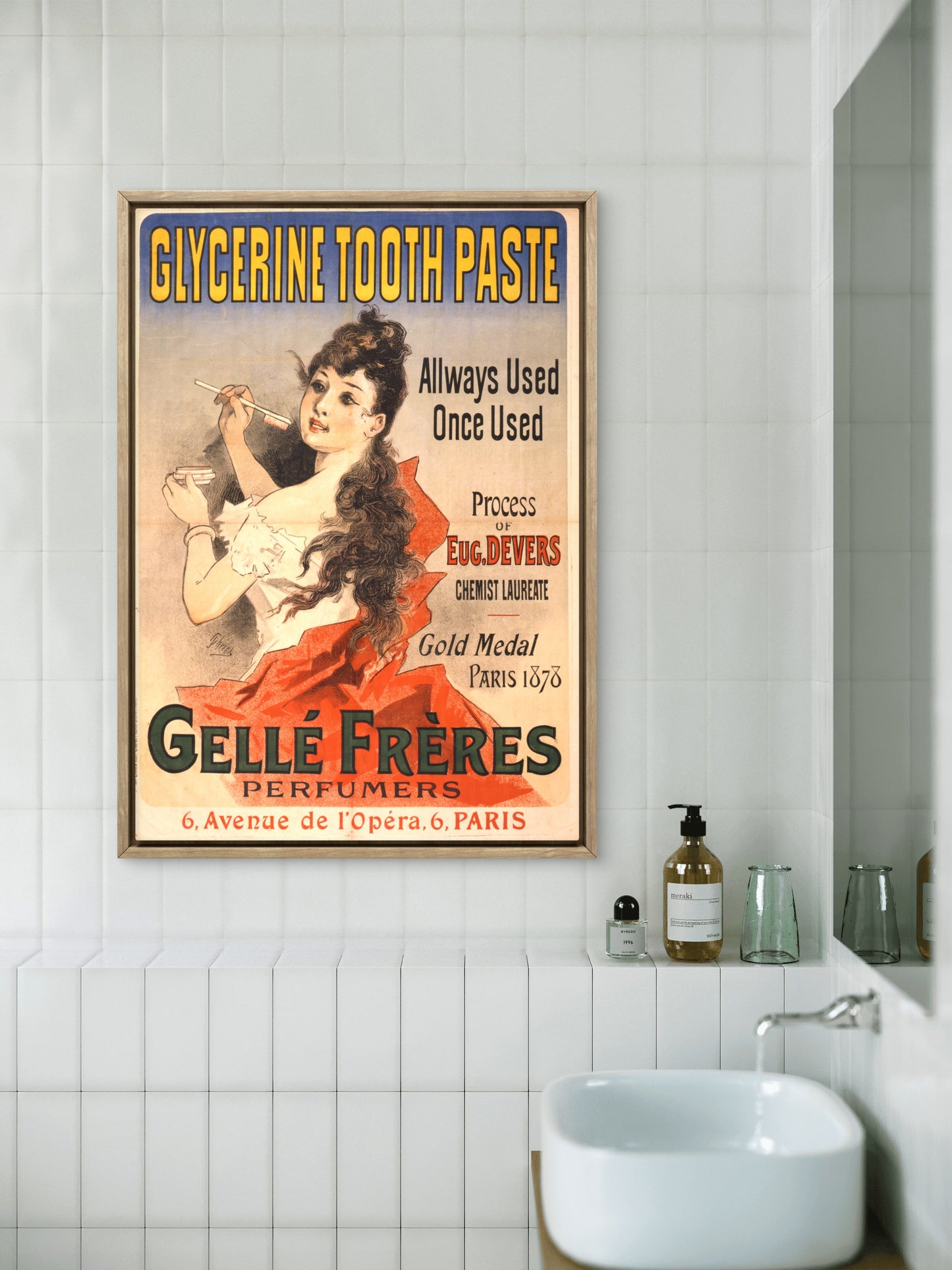 "Glycerine Tooth Paste," from the Parisian perfumery Gellé Frères, by Jules Chéret 1878