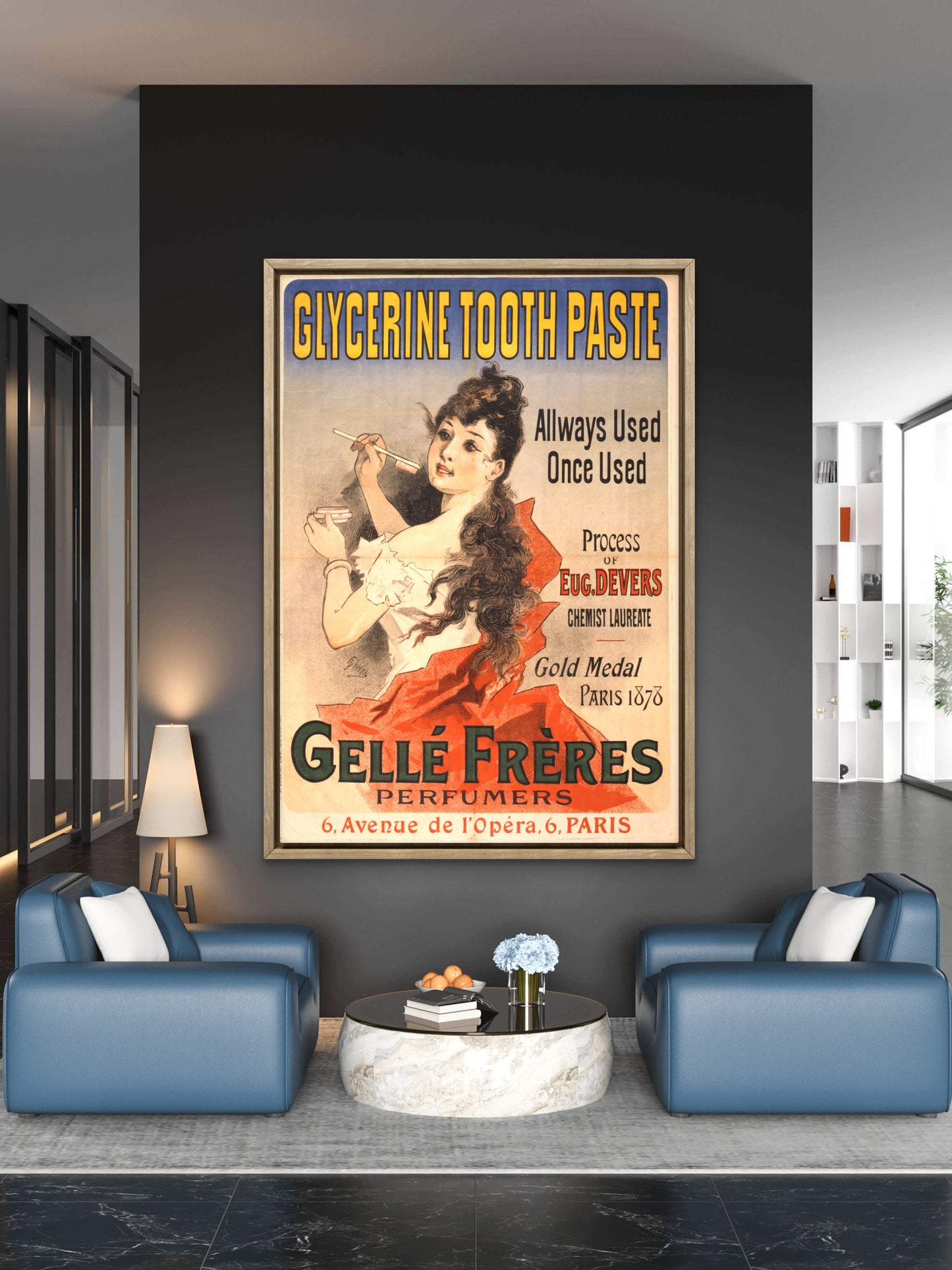 "Glycerine Tooth Paste," from the Parisian perfumery Gellé Frères, by Jules Chéret 1878