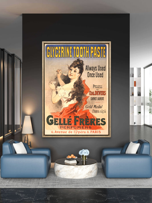 "Glycerine Tooth Paste," from the Parisian perfumery Gellé Frères, by Jules Chéret 1878