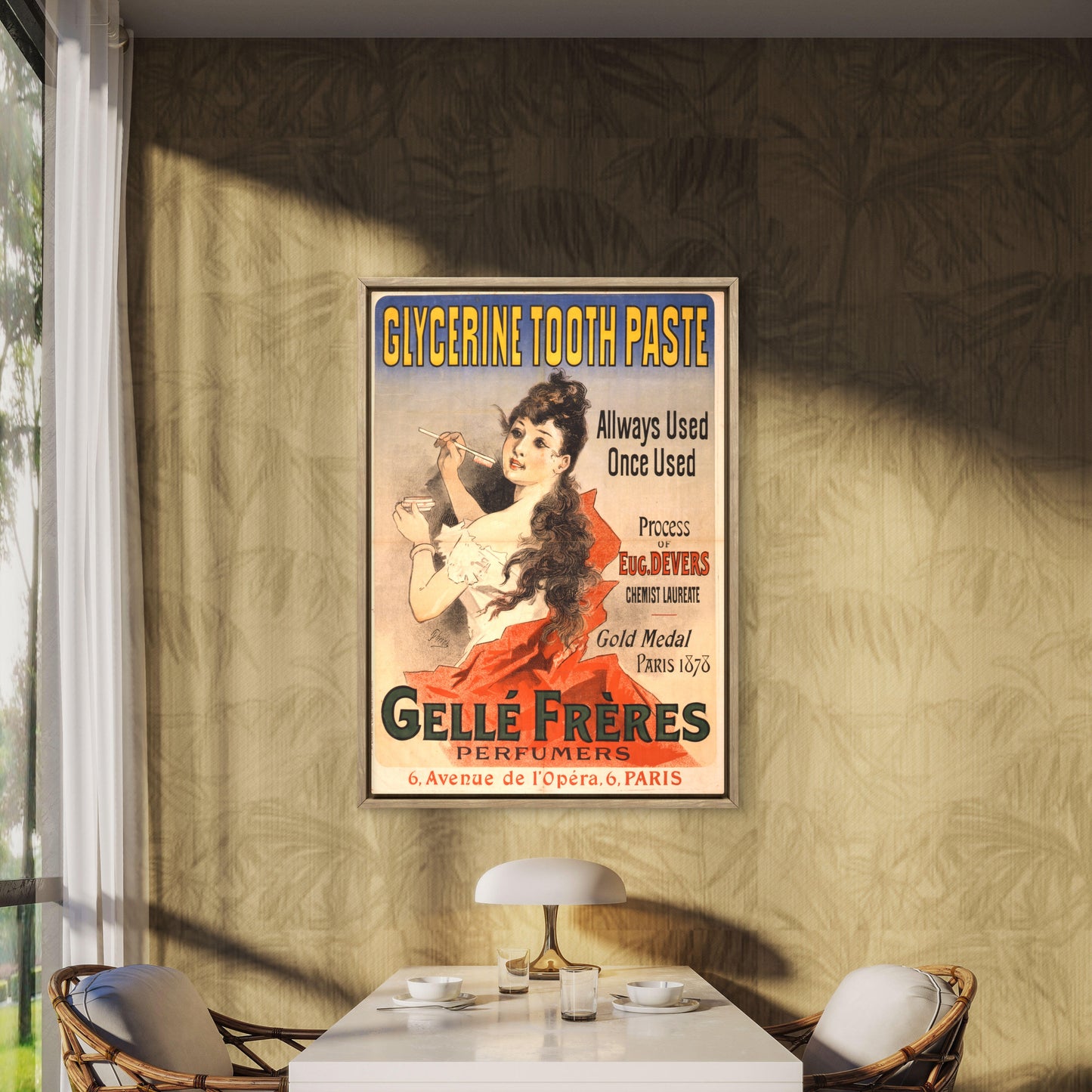 "Glycerine Tooth Paste," from the Parisian perfumery Gellé Frères, by Jules Chéret 1878