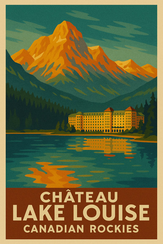 FRAMED & READY TO HANG! Chateau Lake Louise, Canadian Rockies