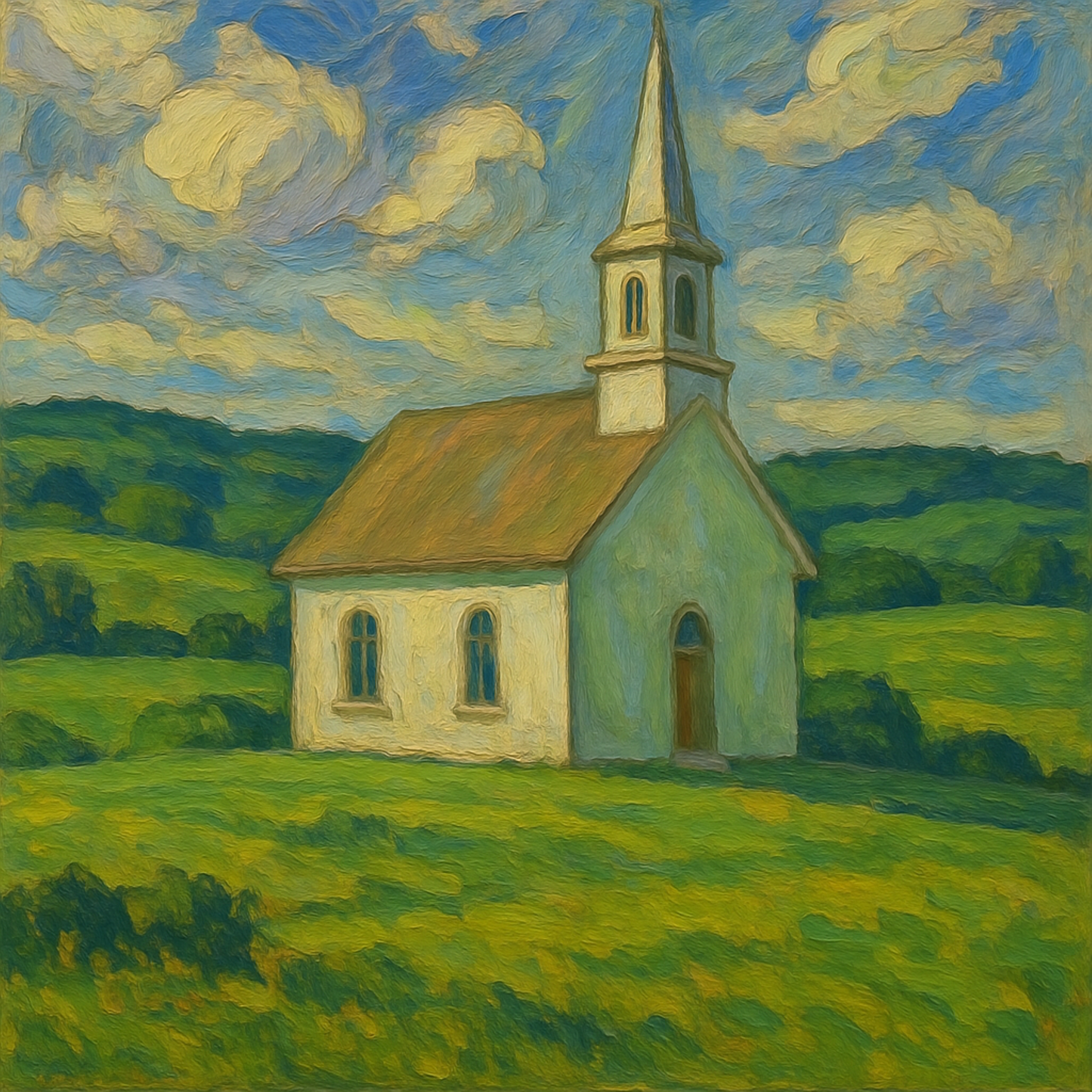 "A country Church," on the plains of Alberta.