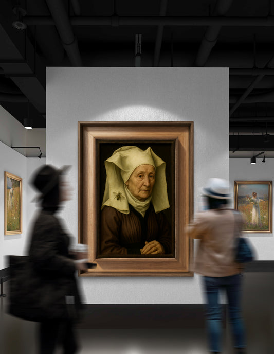 Portrait of an Elderly Woman with a Bee, In the school of Hans Memling (c. 1430 – 11 August 1494)
