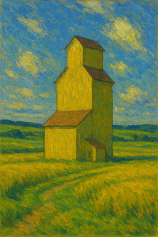 "Grain Silo on the Prairies."