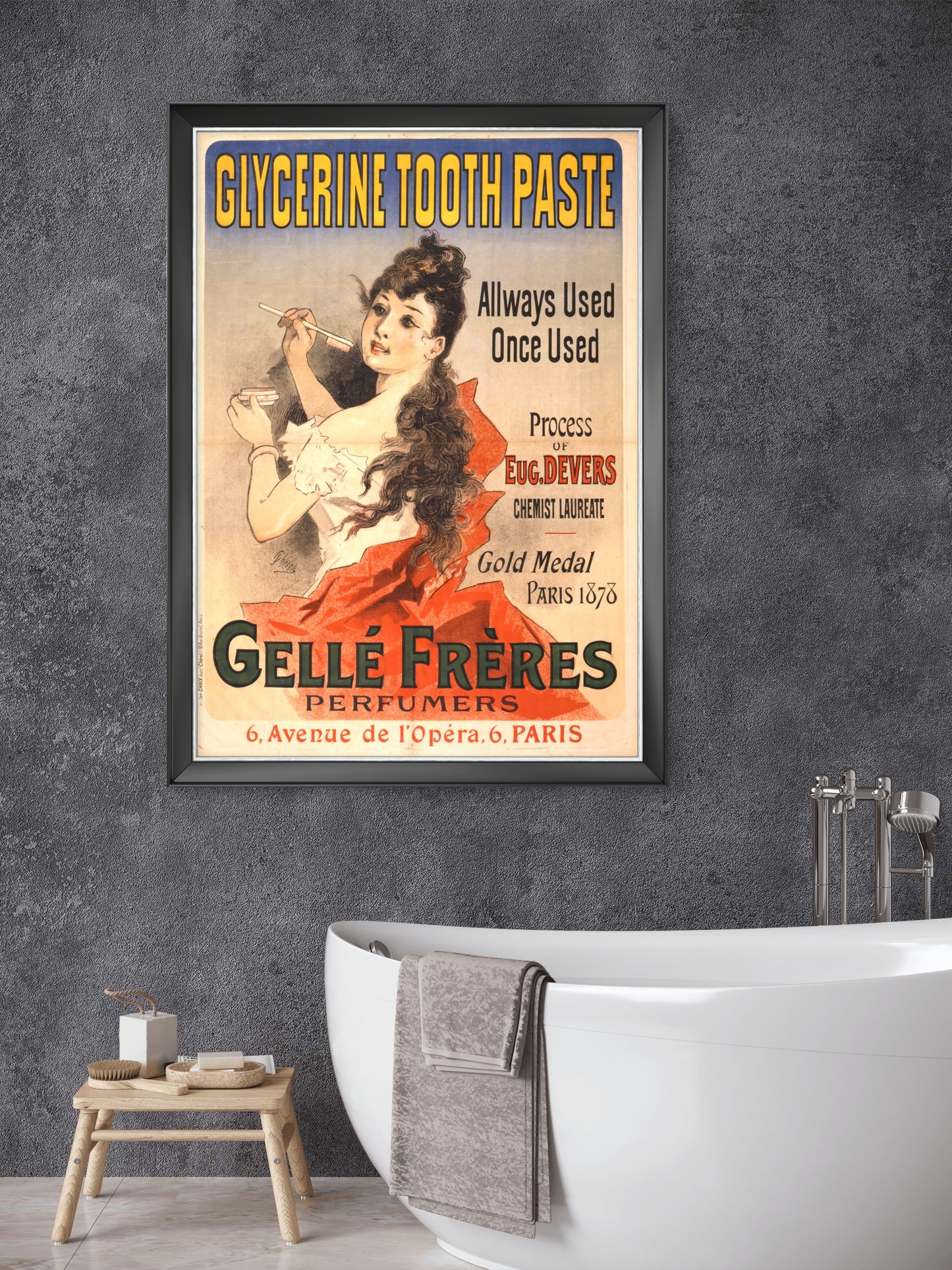 "Glycerine Tooth Paste," from the Parisian perfumery Gellé Frères, by Jules Chéret 1878