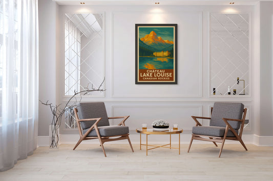 FRAMED & READY TO HANG! Chateau Lake Louise, Canadian Rockies