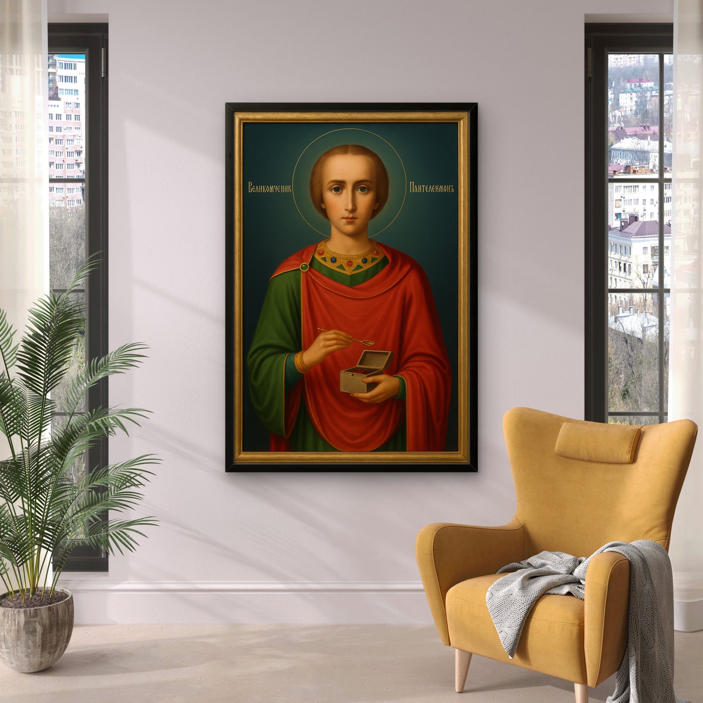 Saint Panteleimon, Patron Saint of healing, Russian Orthodox Icon