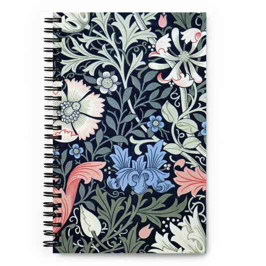 Spiral notebook featuring "Compton," Arts & Crafts design, by John Henry Dearle, 1895.