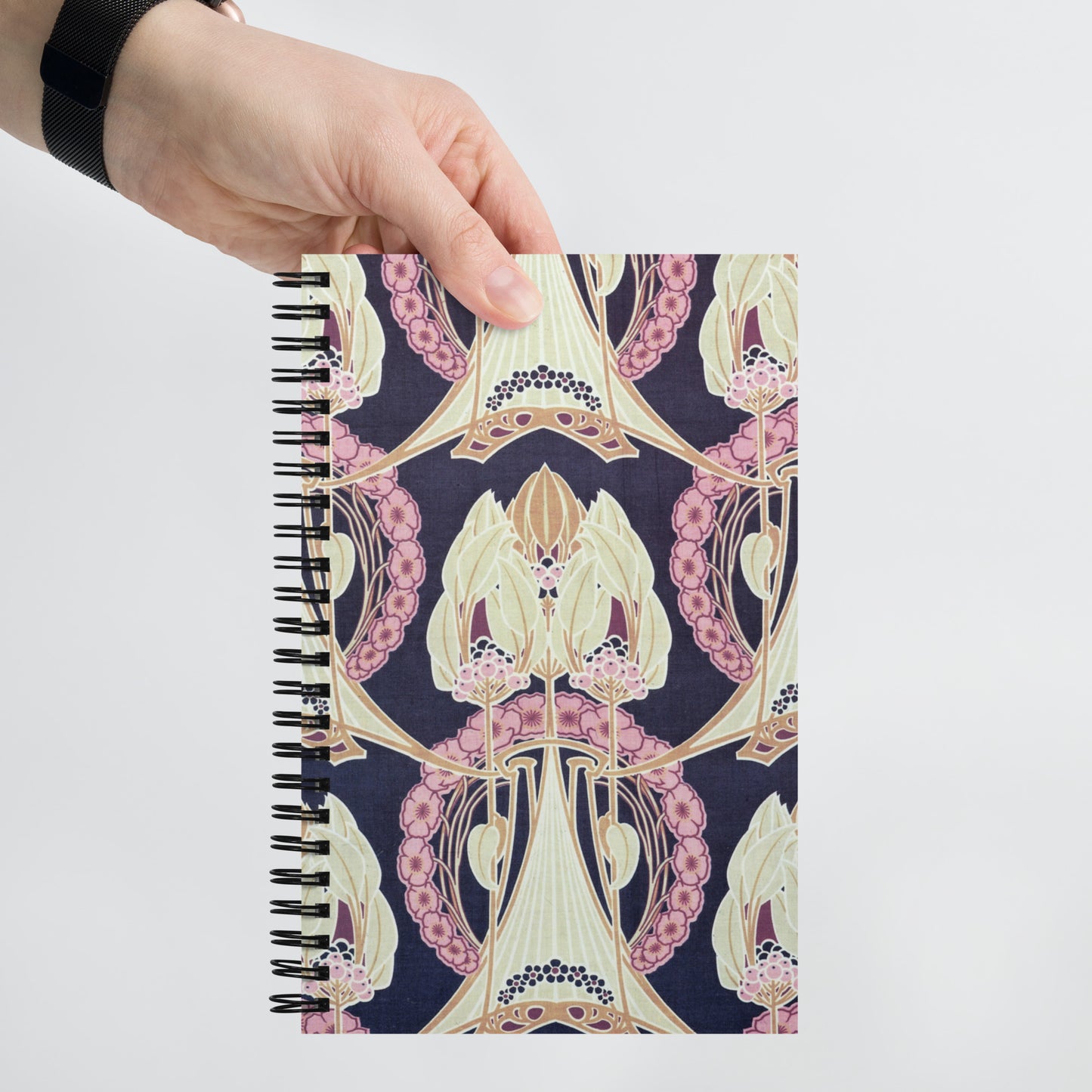 Spiral notebook featuring Art Nouveau design by F. Steiner & Co., 1906.