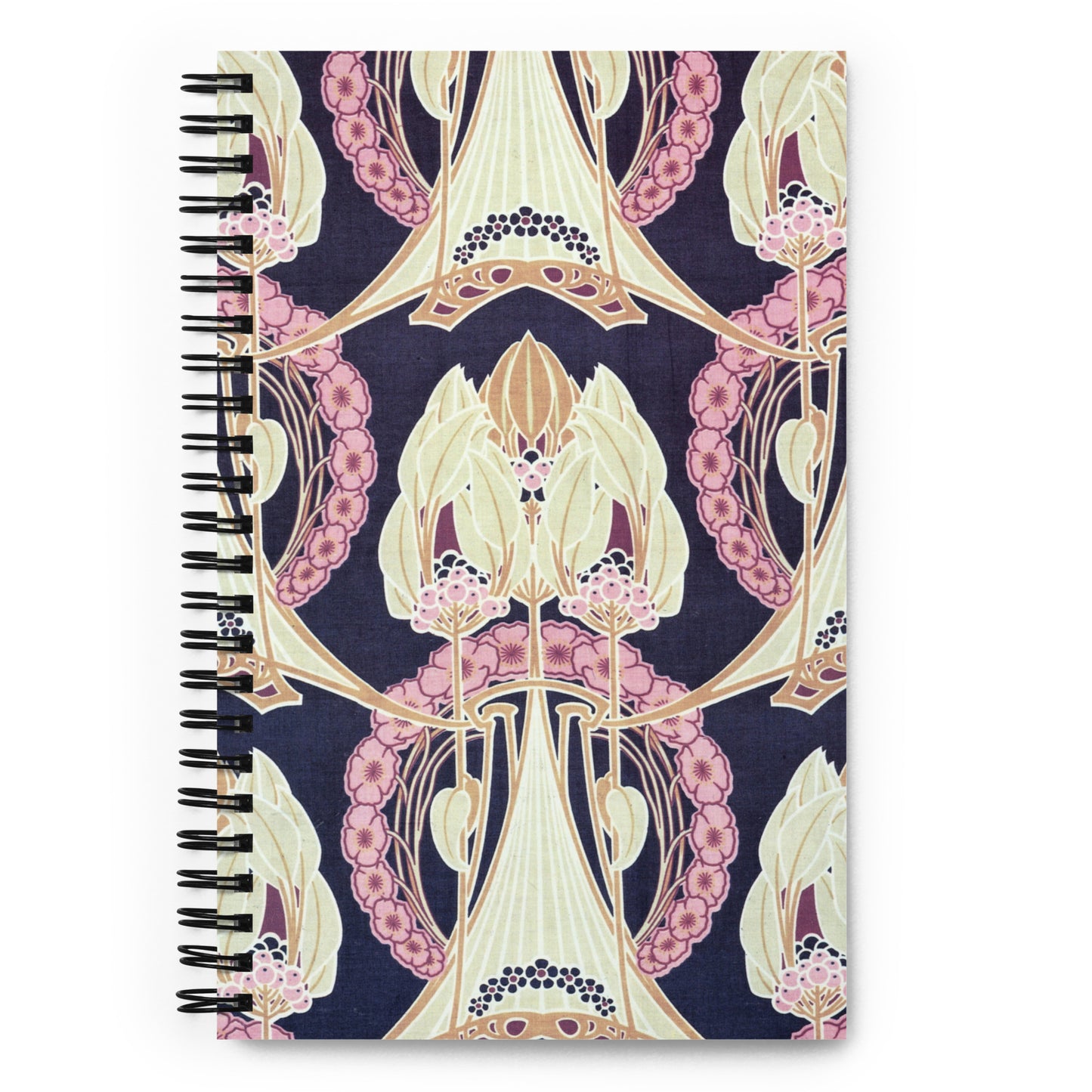Spiral notebook featuring the 'lanthe,' design, by René Beauclair c. 1900