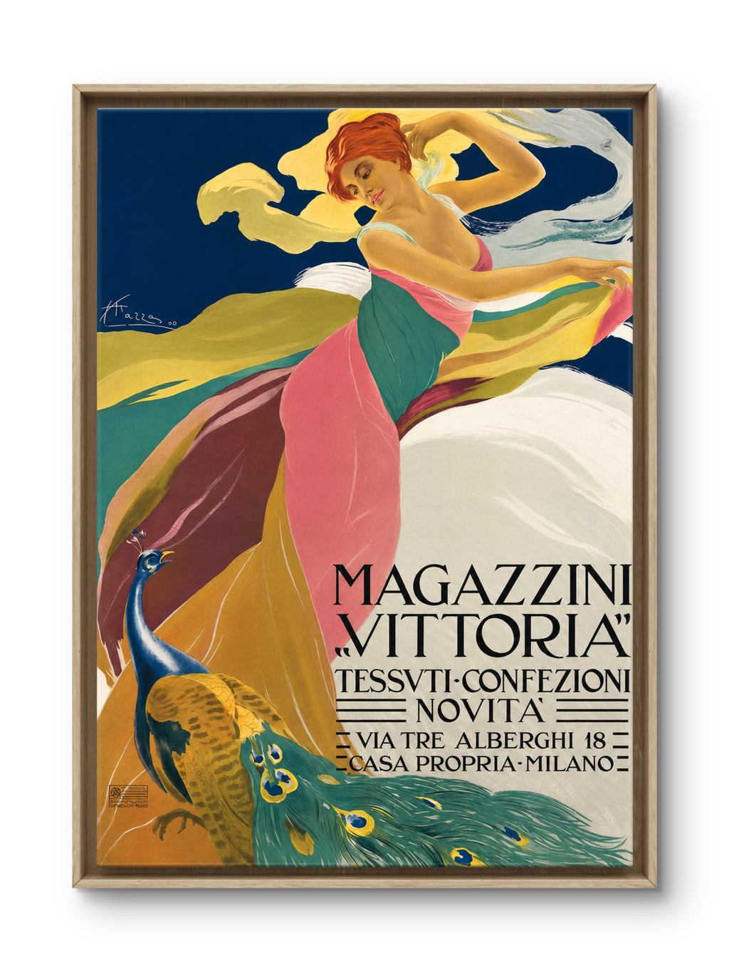 Magazzini Vittoria, Milan, 1909 Italian Fashion Poster in Full Colour