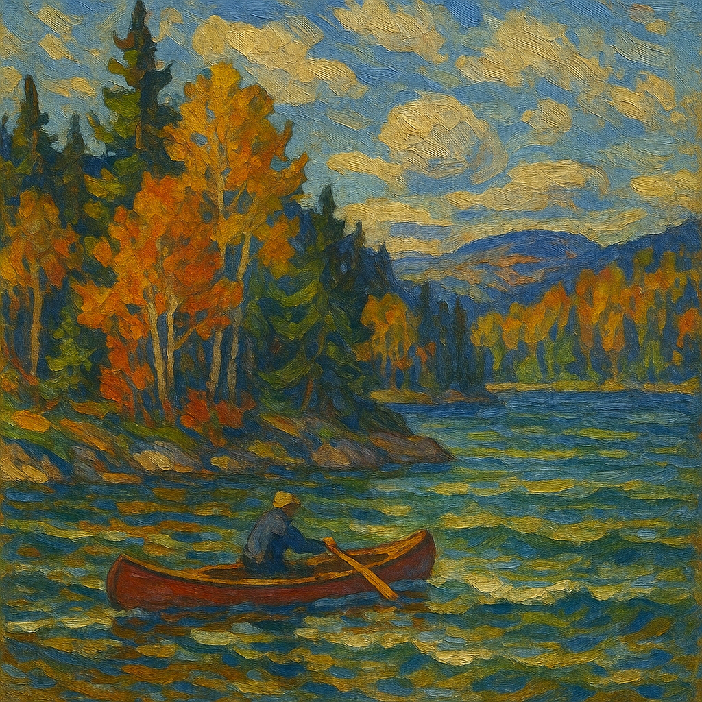 Lone Canoe, Algonquin Park, School of A.Y. Jackson