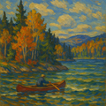 Lone Canoe, Algonquin Park, School of A.Y. Jackson