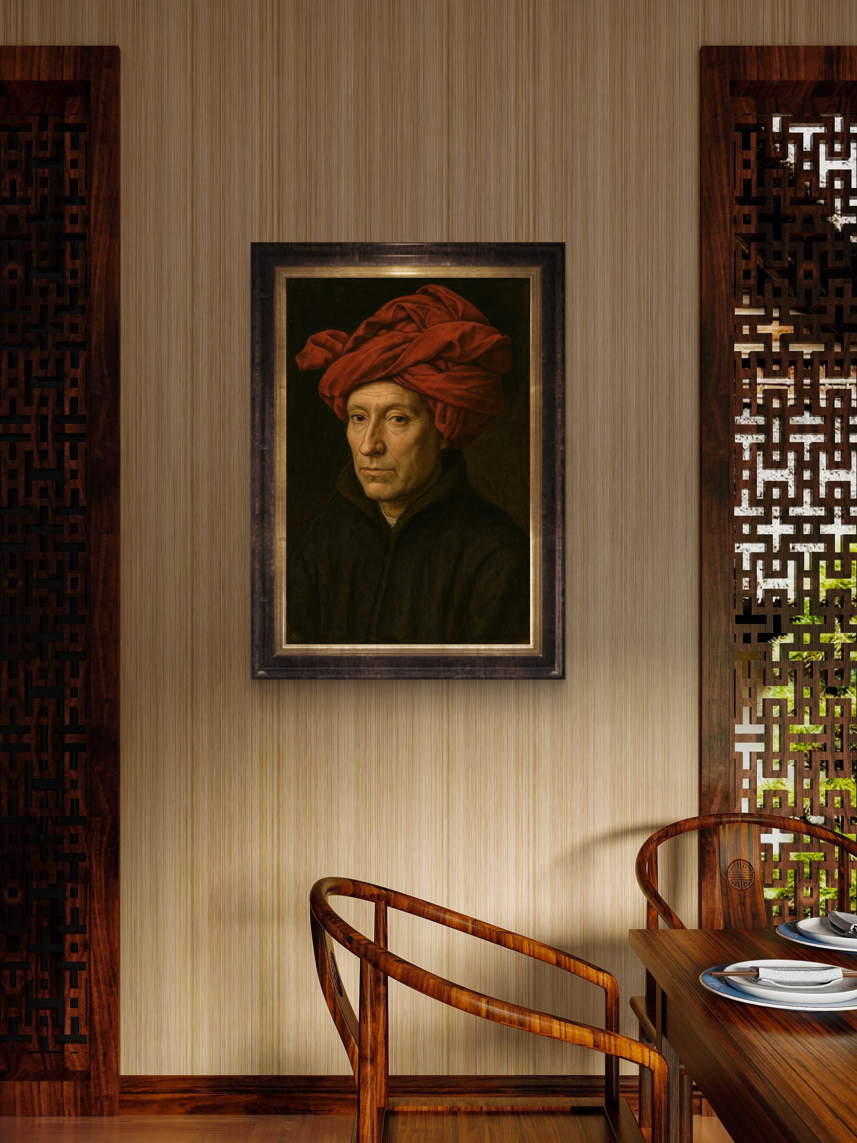 Jan Van Eyck Man in a Red Turban 1433 — The Artist's Gaze