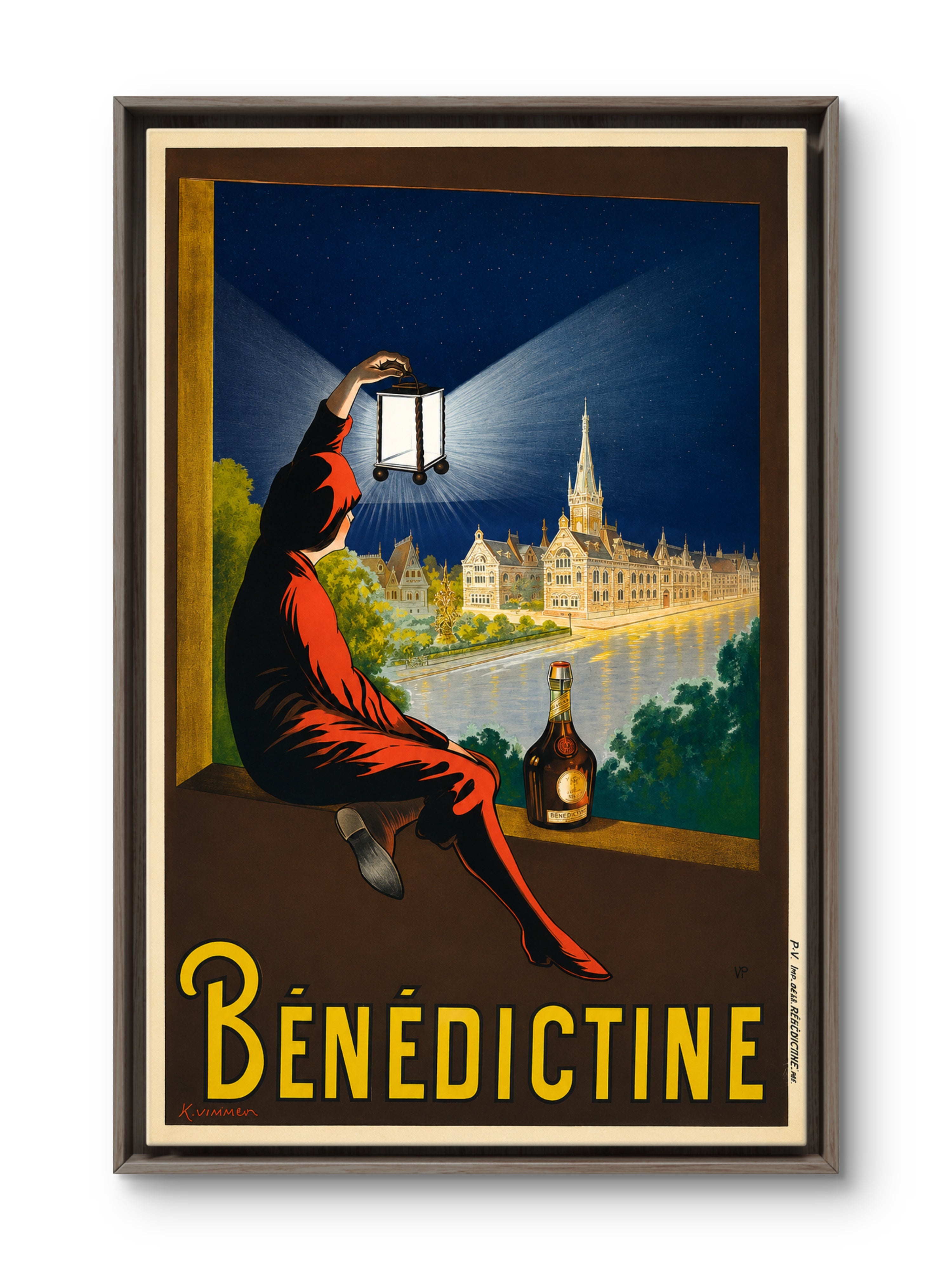 Bénédictine Liqueur Vintage Advertising Poster c.1900s — Belle Époque Remastered