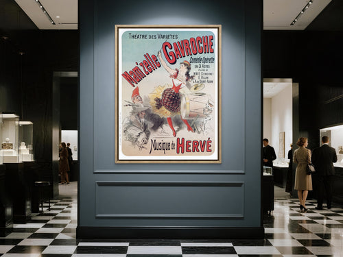 "Mam'zelle Gavroche 1885," early Belle Époque Theater Poster, remastered in the Elliott Best Studio.