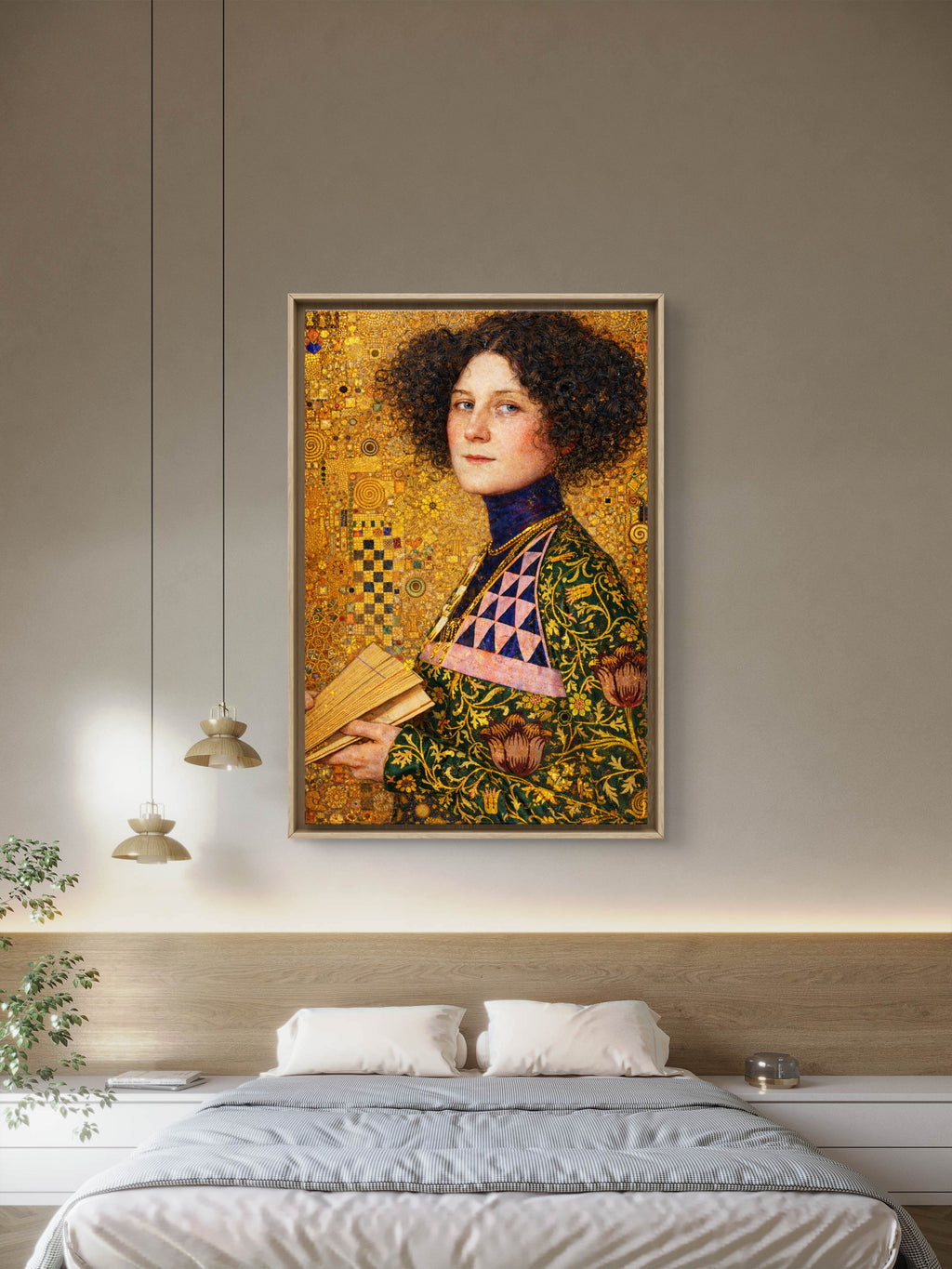 A New Portrait Inspired by Gustav Klimt's Artistic Vision inspired by Emilie Flöge 1902, School of Gustav Klimt