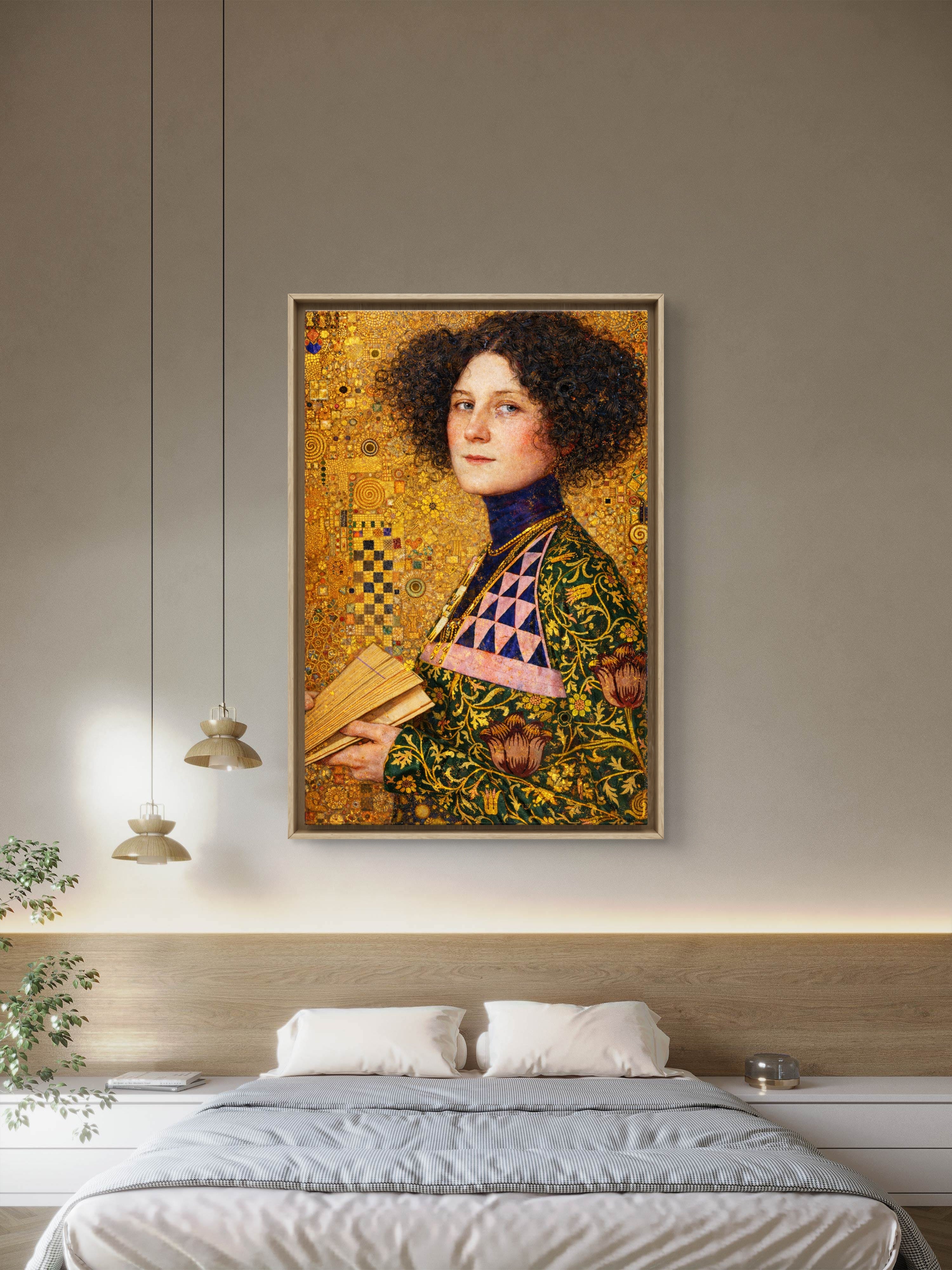 A New Portrait Inspired by Gustav Klimt's Artistic Vision inspired by Emilie Flöge 1902, School of Gustav Klimt