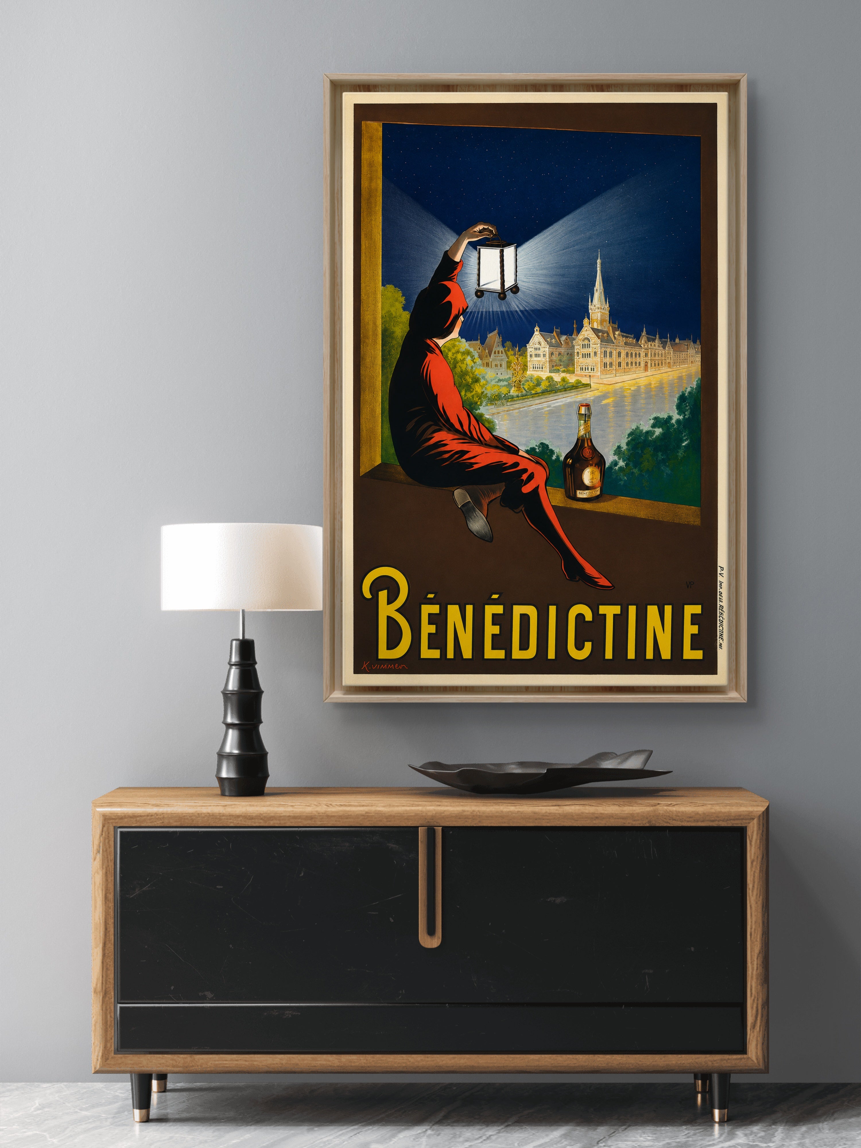 Bénédictine Liqueur Vintage Advertising Poster c.1900s — Belle Époque Remastered