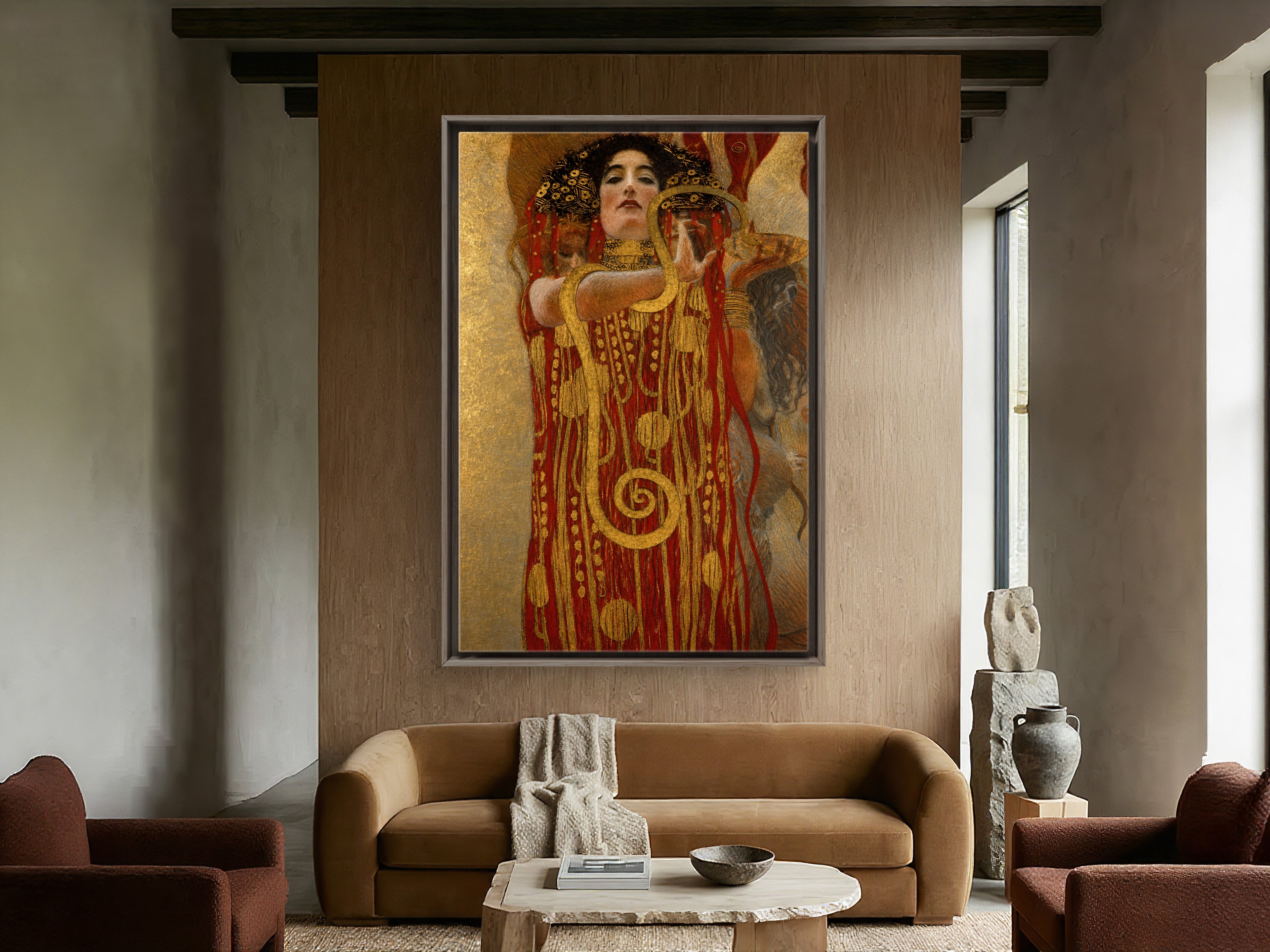 Detail of Hygieia, goddess of health, from Klimt’s University of Vienna Faculty Painting "Medicine," 1901, Remastered in the Elliott Best Studio