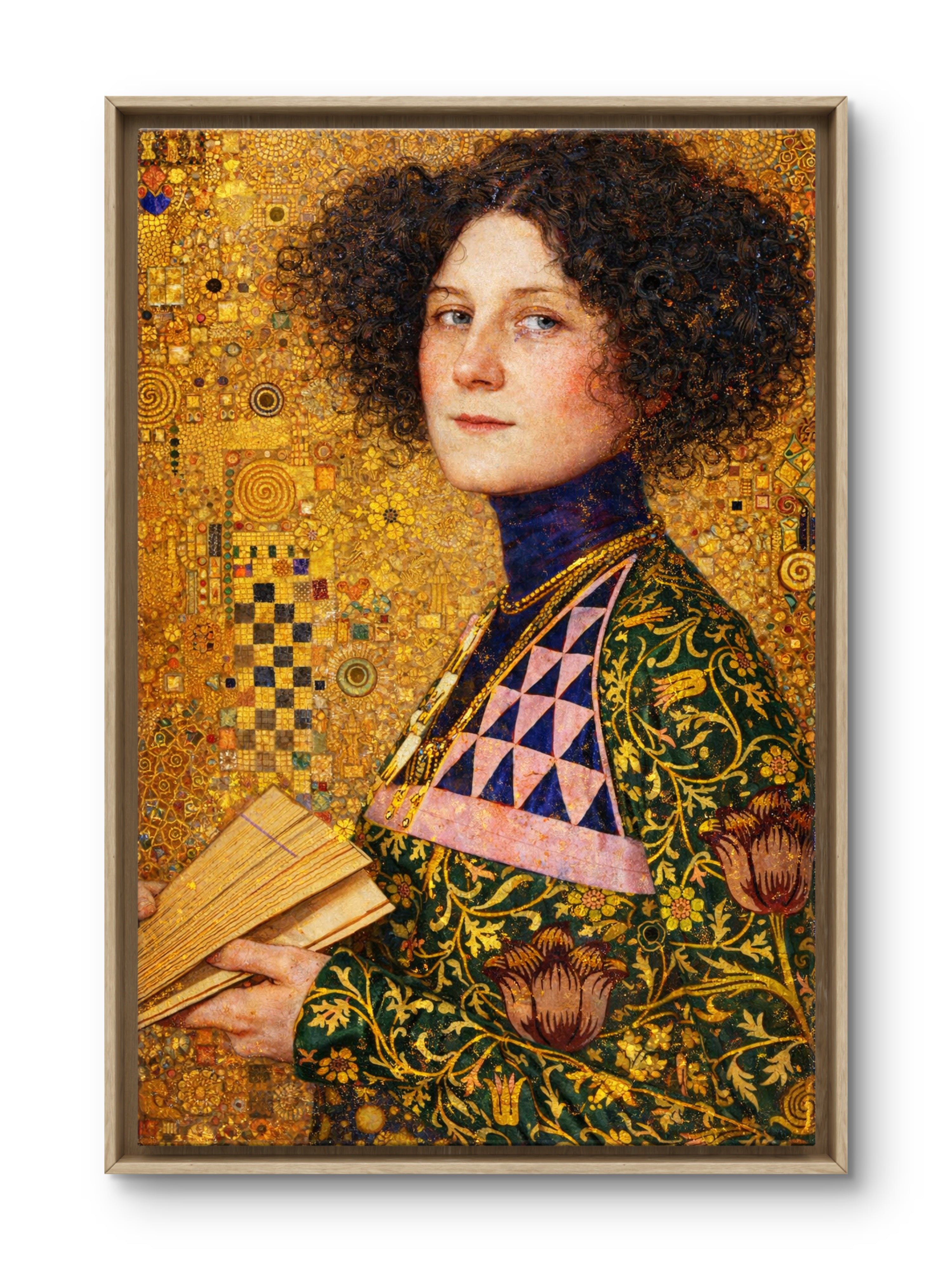 A New Portrait Inspired by Gustav Klimt's Artistic Vision inspired by Emilie Flöge 1902, School of Gustav Klimt