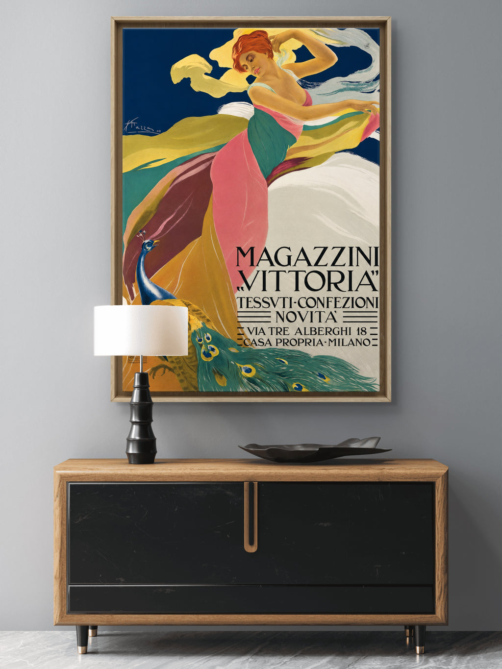 Magazzini Vittoria, Milan, 1909 Italian Fashion Poster in Full Colour