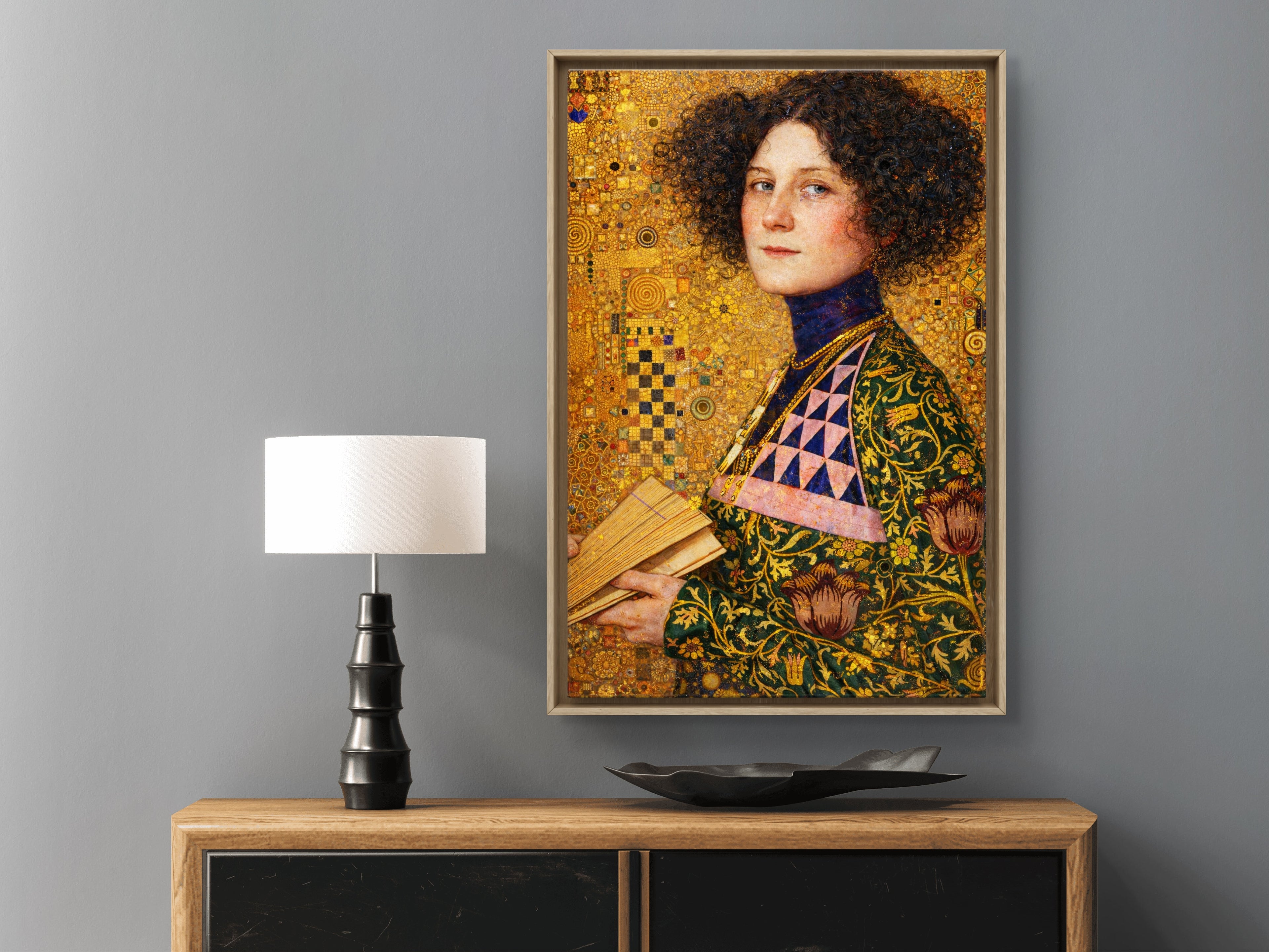 A New Portrait Inspired by Gustav Klimt's Artistic Vision inspired by Emilie Flöge 1902, School of Gustav Klimt