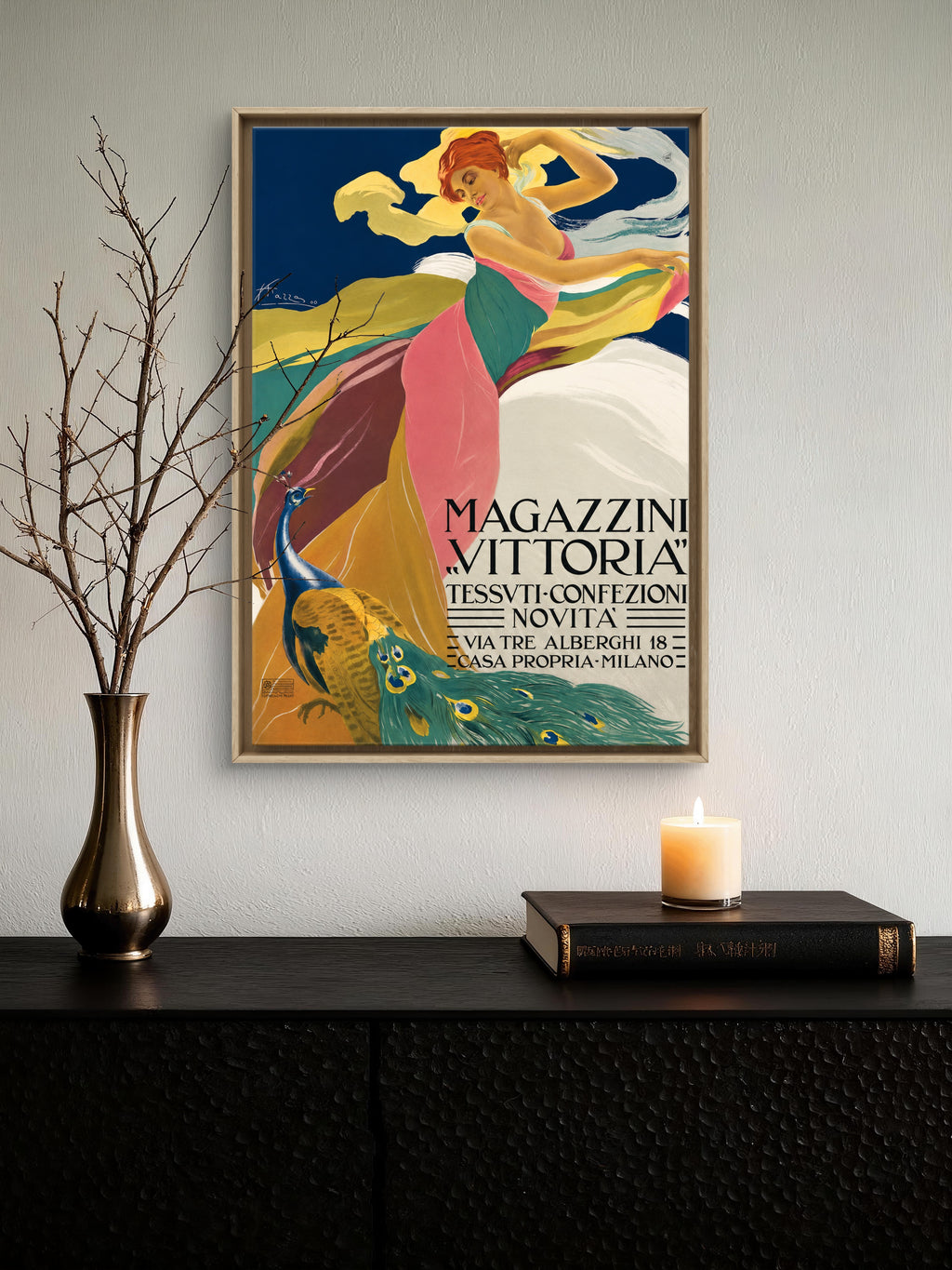 Magazzini Vittoria, Milan, 1909 Italian Fashion Poster in Full Colour