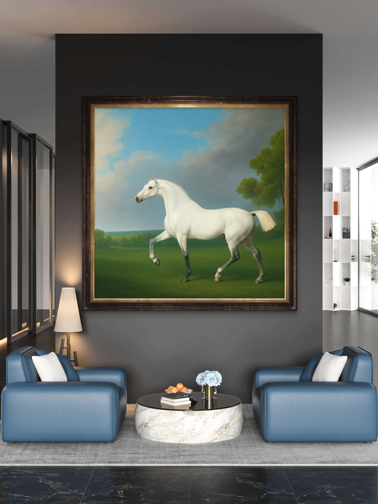 White Gelding in the style of George Stubbs