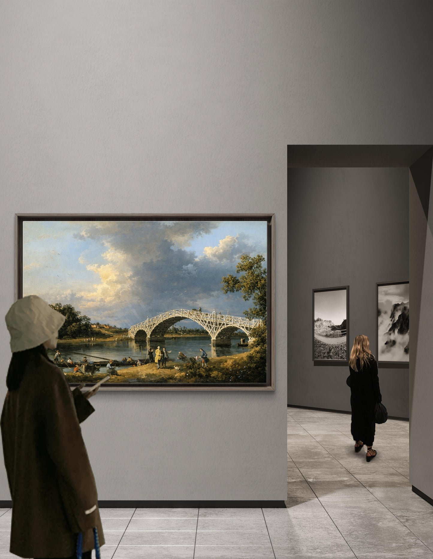 Old Walton Bridge, by Canaletto