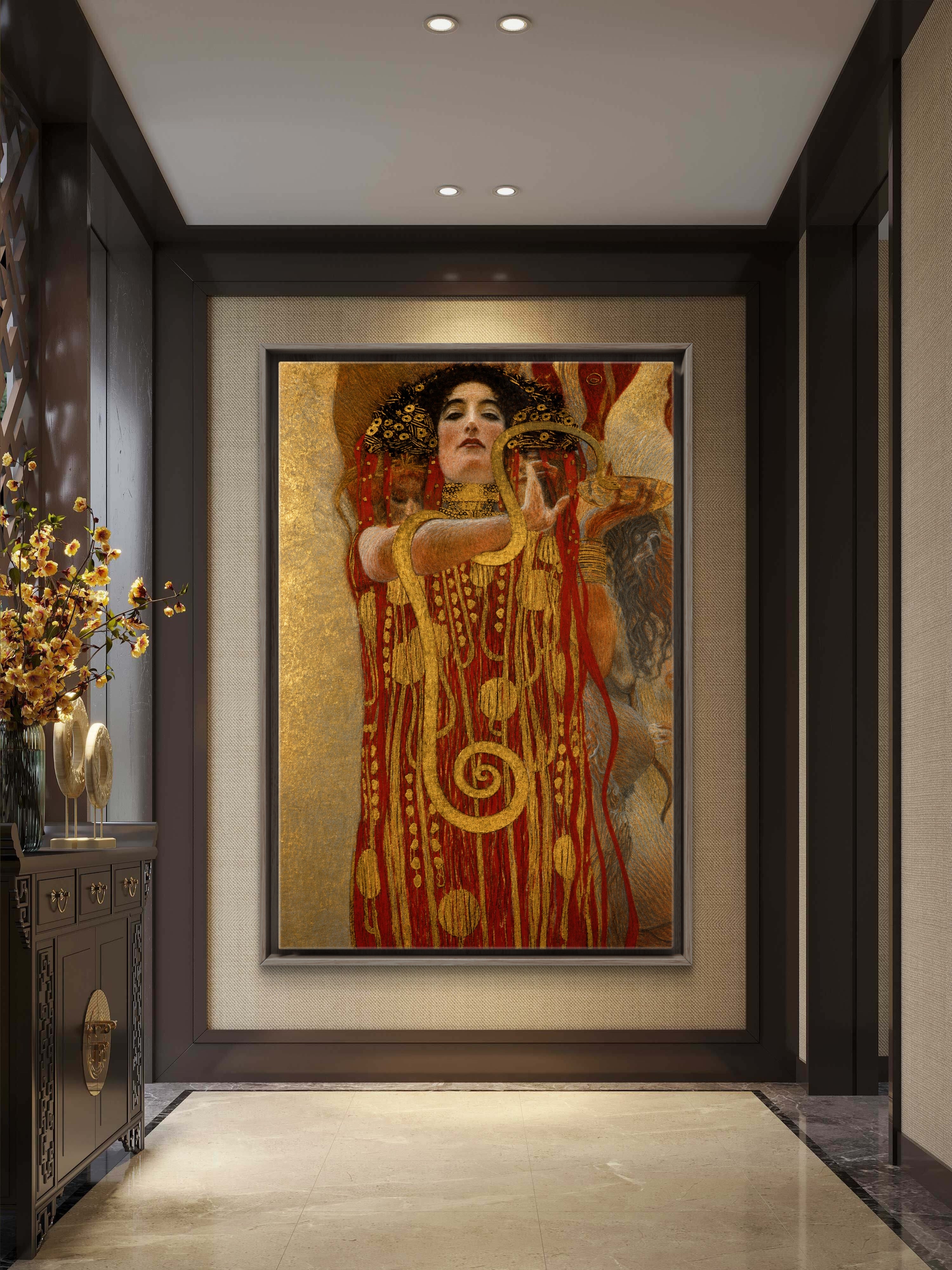 Detail of Hygieia, goddess of health, from Klimt’s University of Vienna Faculty Painting "Medicine," 1901, Remastered in the Elliott Best Studio