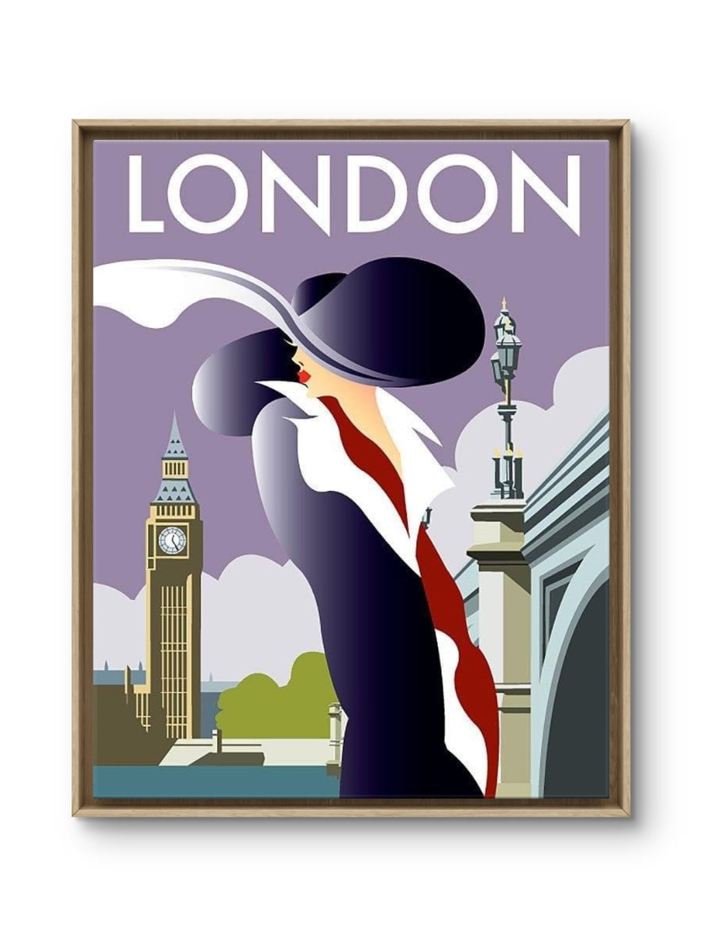 London Art Deco Travel Poster 1930s — The Lady at Westminster