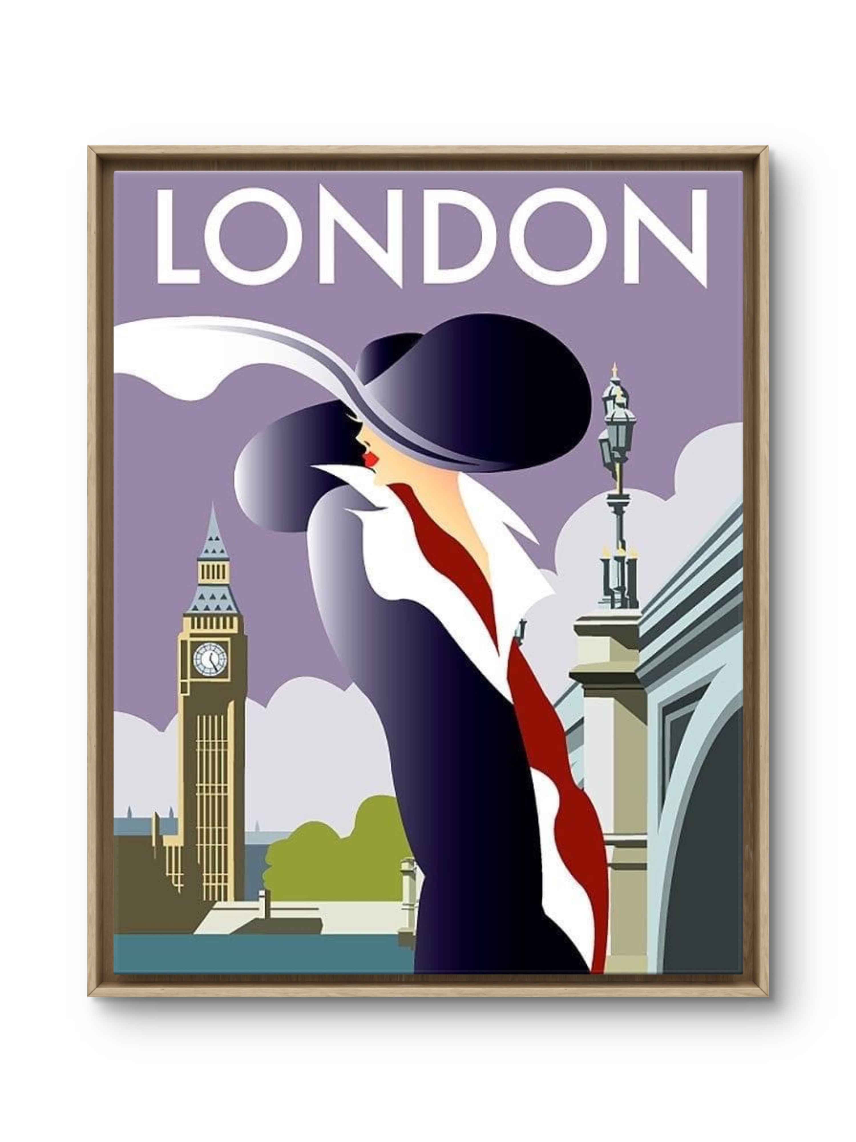London Art Deco Travel Poster 1930s — The Lady at Westminster