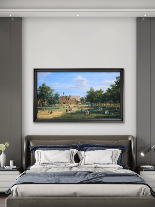 The Old Horse Guards and the Banqueting House from St James's Park, by Canaletto