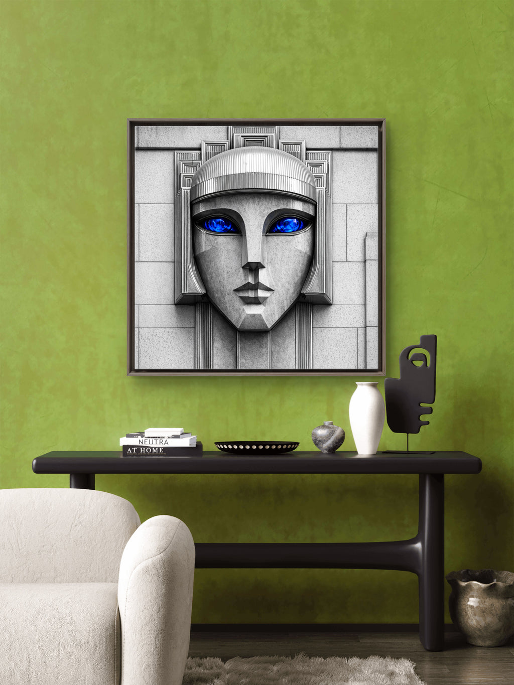 Art Deco Face with Sapphire Eyes — Original Fine Art Photography Print