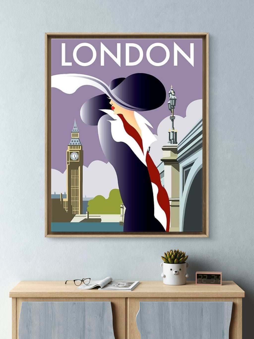 London Art Deco Travel Poster 1930s — The Lady at Westminster