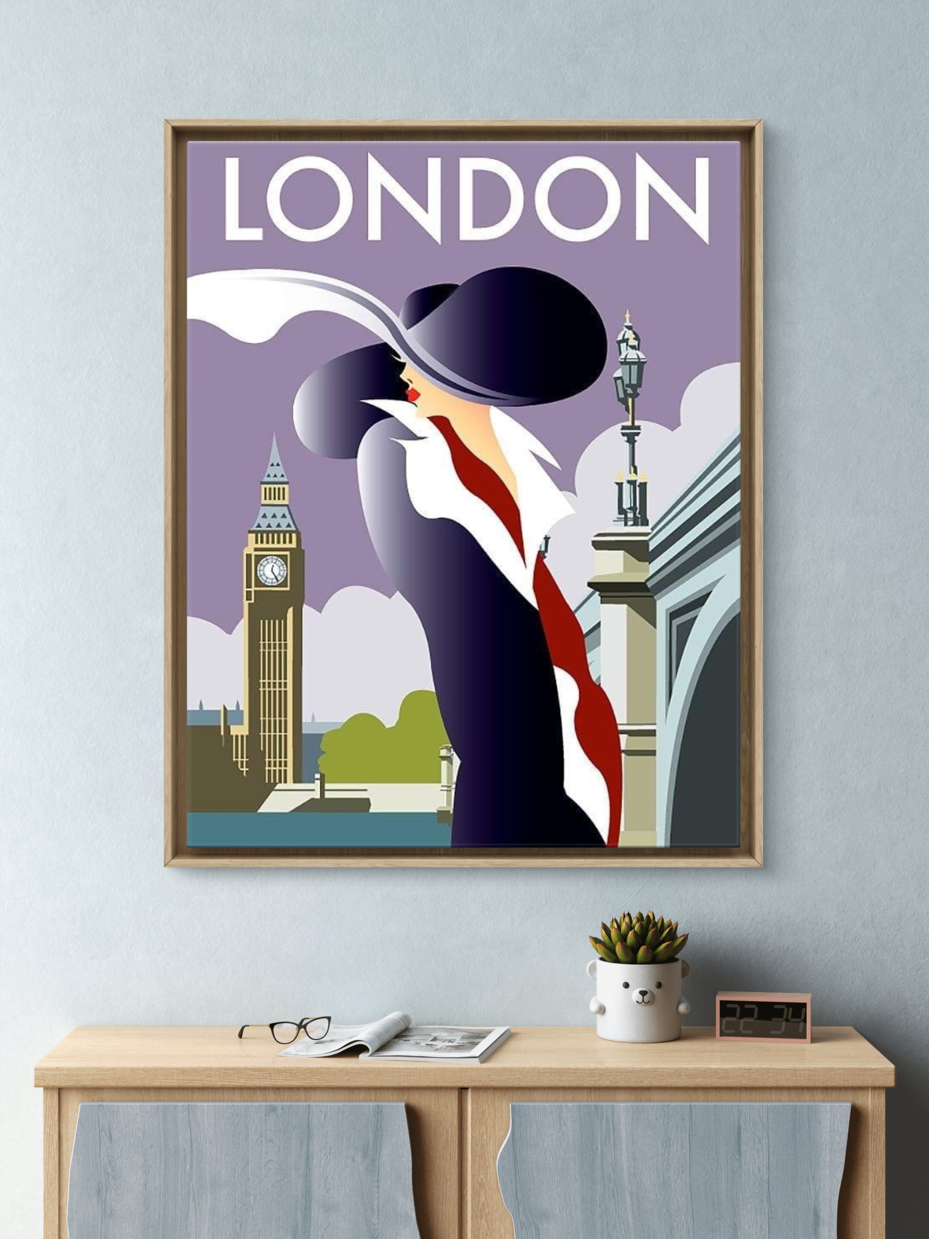 London Art Deco Travel Poster 1930s — The Lady at Westminster