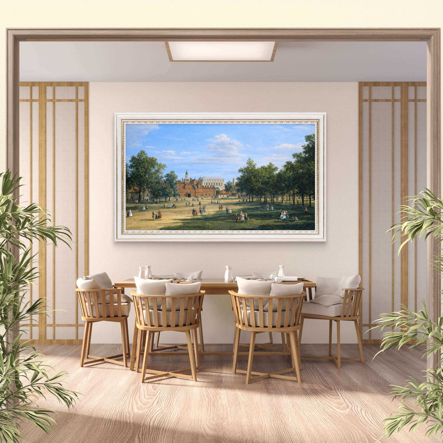 The Old Horse Guards and the Banqueting House from St James's Park, by Canaletto