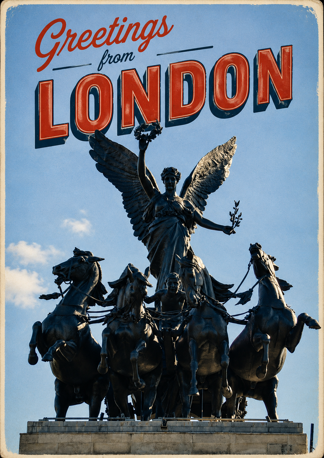 london postcards statue