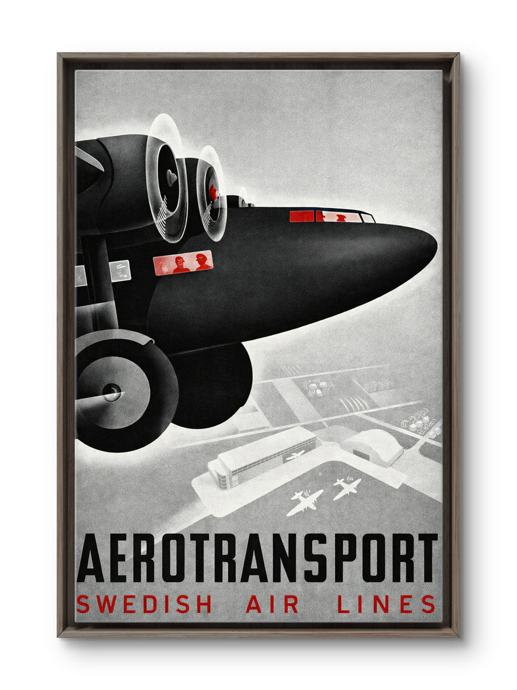 Aerotransport Swedish Air Lines — Vintage Aviation Poster c. 1940s