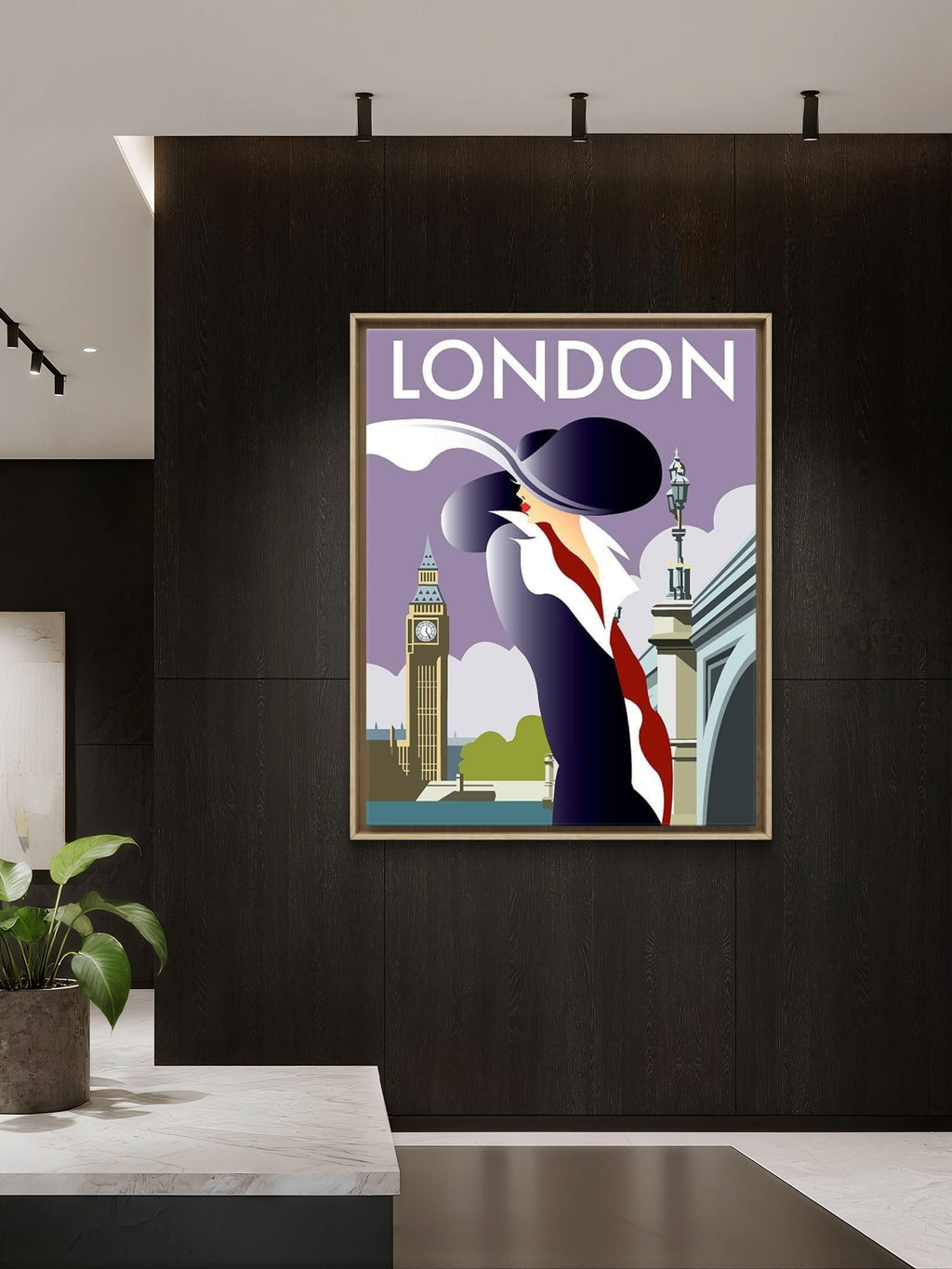 London Art Deco Travel Poster 1930s — The Lady at Westminster