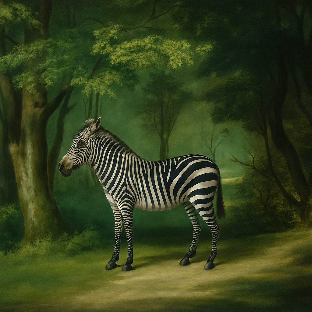 Zebra in the style of George Stubbs