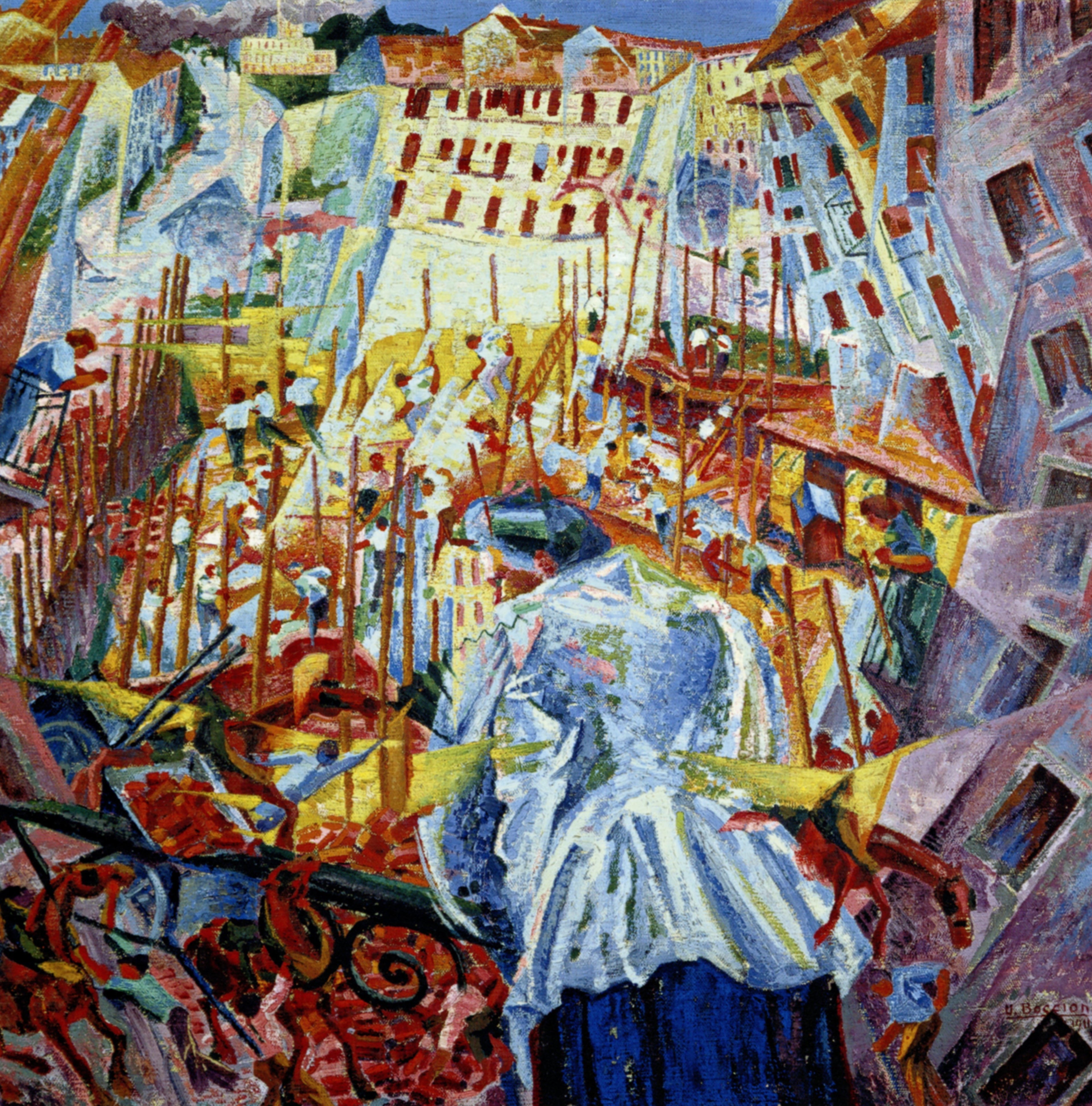 Umberto Boccioni The Street Enters the House 1911 - Futurist Art
