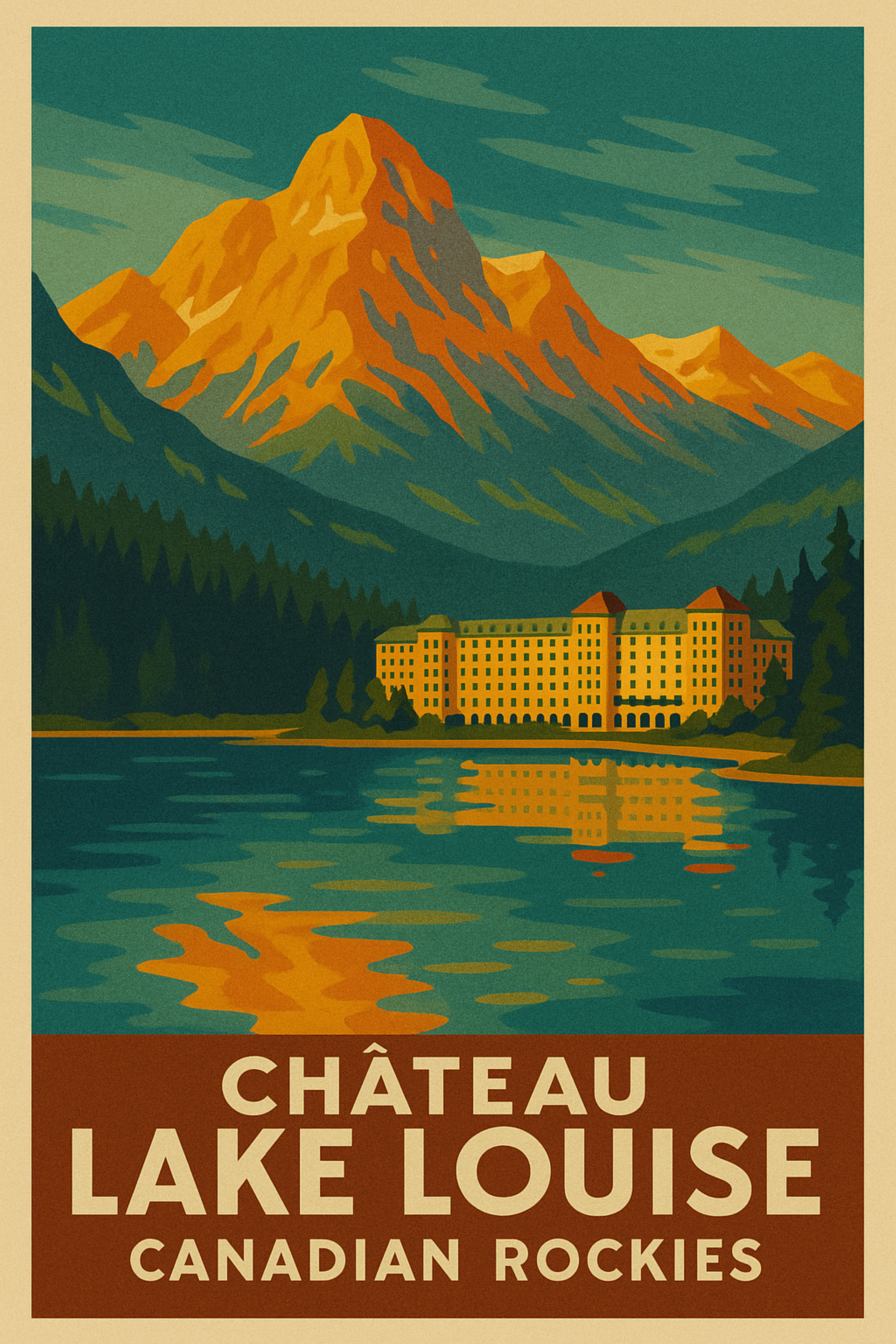 FRAMED & READY TO HANG! Chateau Lake Louise, Canadian Rockies