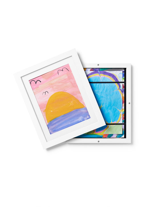 Kids Art Frame in White Solid Wood, 8.5x11 in | 22x28 cm