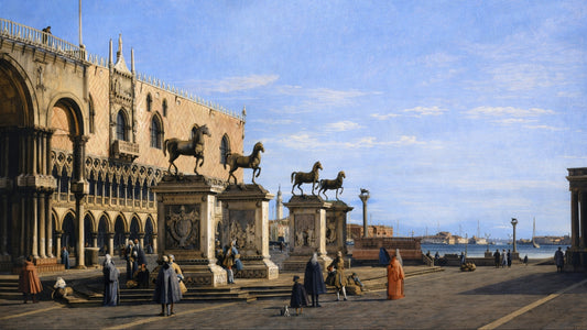 Capriccio, Horses of San Marco in Piazzetta, by Canaletto
