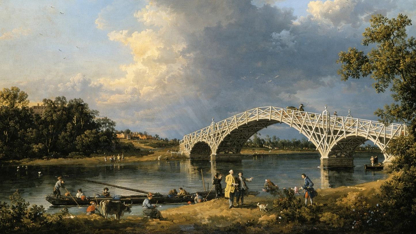 Old Walton Bridge, by Canaletto