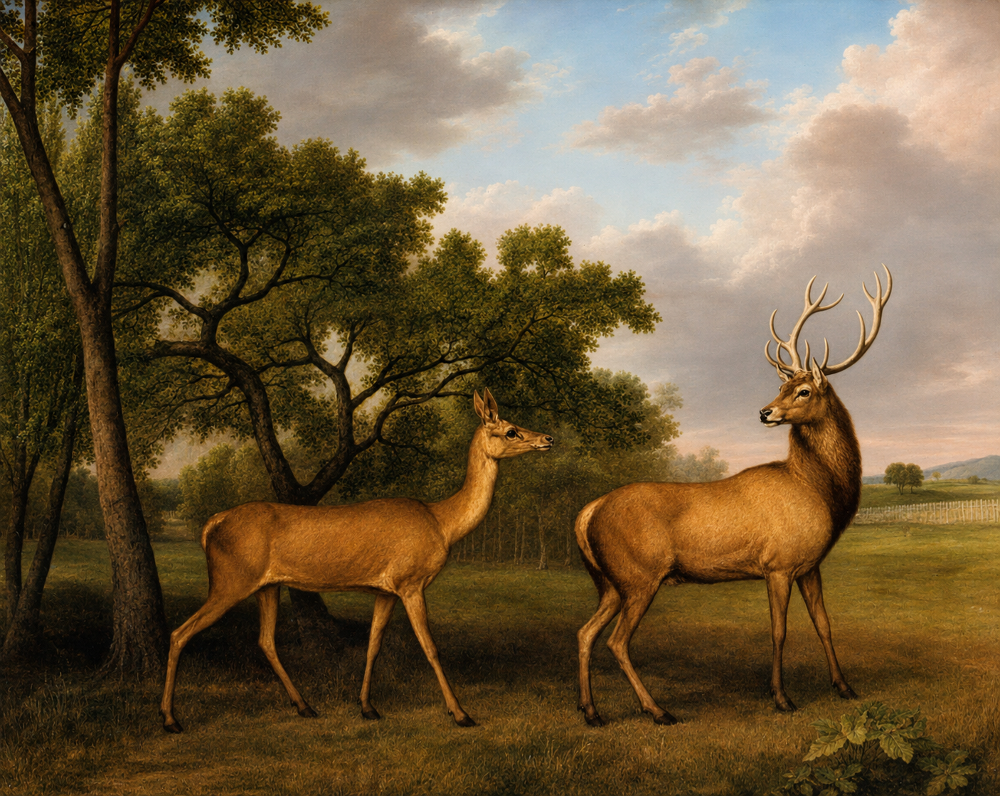 Stubbs, George (1724-1806) - Red deer stag & hind 1792